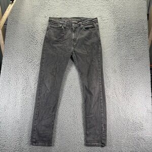 Levis 510 Jeans Mens 34x32 Black Slim Straight Cotton Stretch Dark Wash